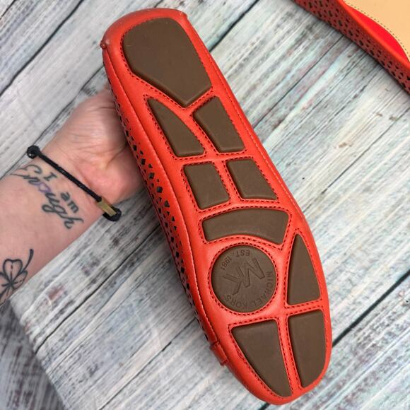 Michael Kors Fulton Moc Sienna Orange Laser Cut Leather 7 - Picture 4 of 5